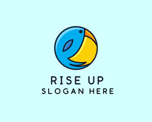 Round Toucan Sun Badge logo design