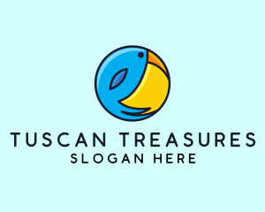 Round Toucan Sun Badge logo design