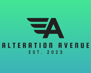 Aviation Flying Wing Letter A logo design