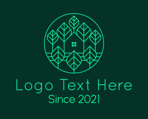 Vacation House - House Leaf Forest logo design