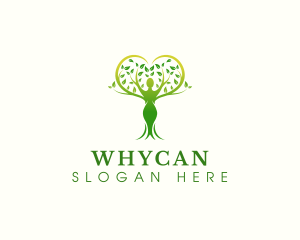 Vegan - Tree Woman Heart logo design