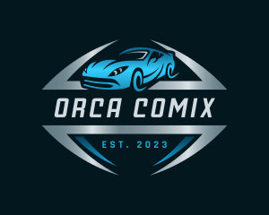 Drag Racing - Sports Car Garage logo design