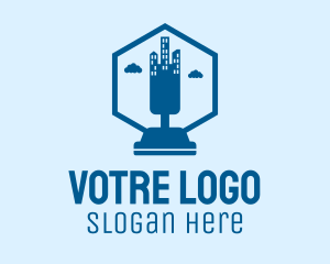 Cityscape - Blue Vacuum Cityscape logo design