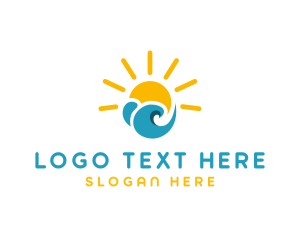 Surfing - Tropical Beach Summer Tour logo design