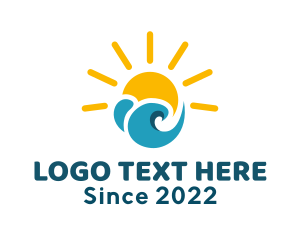 Sea Shore - Tropical Beach Sun logo design
