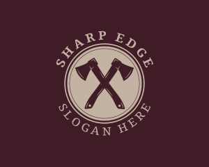 Lumberjack Axe Tool logo design