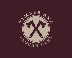 Lumberjack Axe Tool logo design