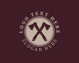 Logger - Circle Axe Tool logo design