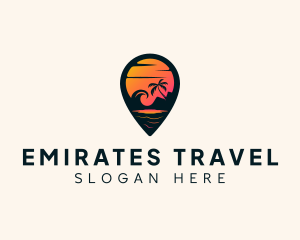 Sunset Beach Location logo design