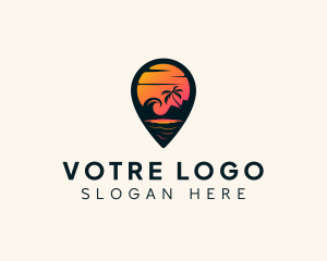 Surf - Sunset Beach Location logo design