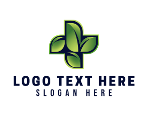 Healthcare - Medical Leaf Cross logo design