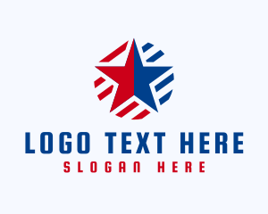 Veteran - Star Stripes Circle logo design