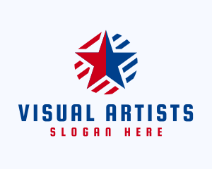 Veteran - Star Stripes Circle logo design