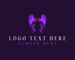Spiritual - Angel Wings Cherubim logo design