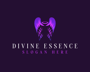 Divine - Angel Wings Cherubim logo design