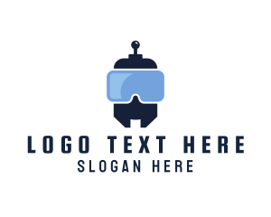 Badge - Cyber Robot VR Goggles logo design