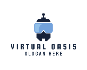 Cyber Robot VR Goggles logo design