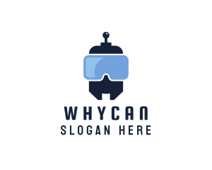 5d - Cyber Robot VR Goggles logo design