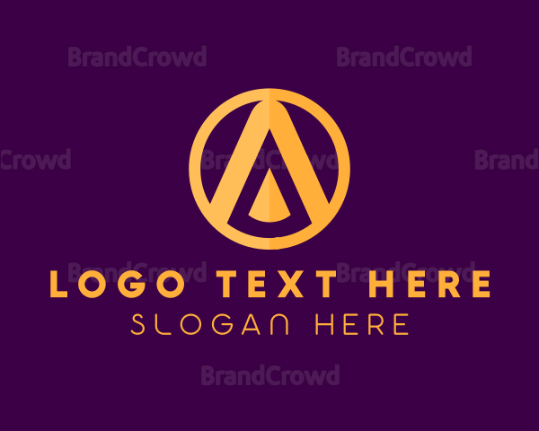 Golden Company Letter A Logo