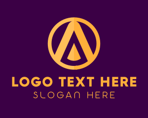 Letter A - Golden Letter A logo design