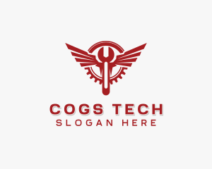 Cogs - Wings Wrench Mechanic logo design