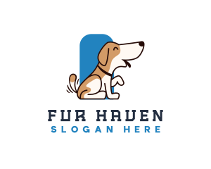 Fur - Dog Wagging Tail logo design