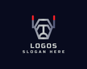 Pet - Silver Robot Dog logo design