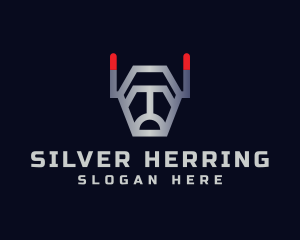 Silver Robot Dog logo design