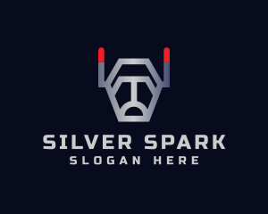 Silver Robot Dog logo design