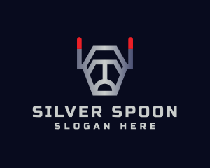 Silver Robot Dog logo design