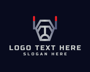 Virtual - Silver Robot Dog logo design