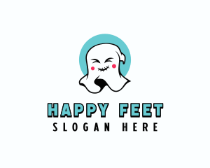 Happy Cartoon Ghost logo design