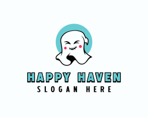 Happy Cartoon Ghost logo design