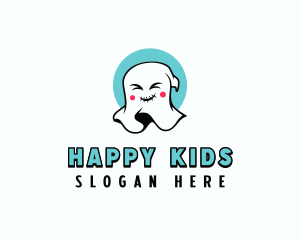 Happy Cartoon Ghost logo design