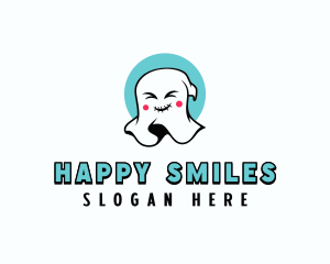 Happy Cartoon Ghost logo design