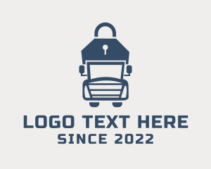 Freight - Padlock Truck Transport logo design