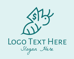 Outline - Green Dollar Bee Outline logo design