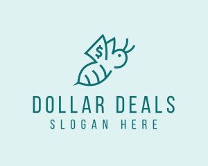 Dollar - Green Dollar Bee Outline logo design