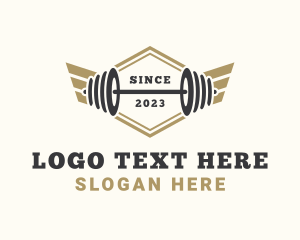 Strong - Barbell Weight Fitness logo design