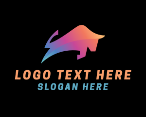 Digital Marketing - Gradient Bull Animal logo design