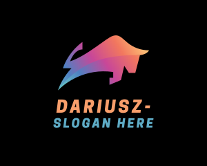 Gradient Bull Animal Logo