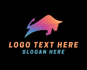 Advertising - Gradient Bull Animal logo design