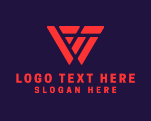 Online Game - Gaming Blocks Letter VW logo design