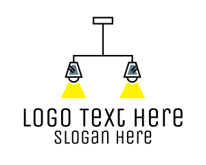 Light - Double Pendant Light Fixture logo design