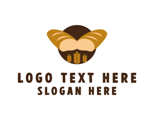 Wheat Bread Loaf Bakery Logo