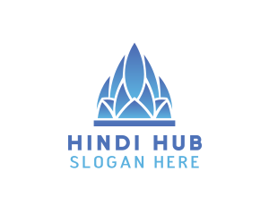 Hindi - Flame Lotus Temple logo design