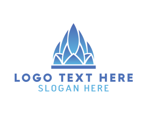Landmark - Flame Lotus Temple logo design