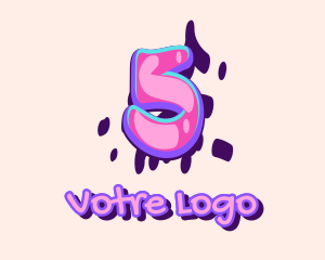 Pop Culture - Pop Graffiti Art Number 5 logo design
