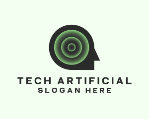 Artificial - Artificial Intelligence Head Lab logo design