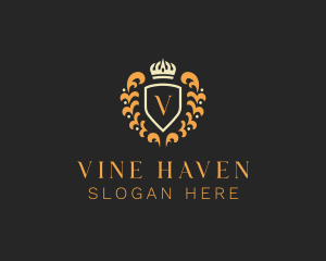 Heraldic Luxury Shield Crown logo design